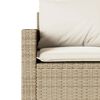 vidaXL 3-personers havesofa med hynder polyrattan beige