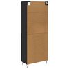 vidaXL Highboard med skuffe 2 pcs Sort eg Konstrueret tr&aelig;