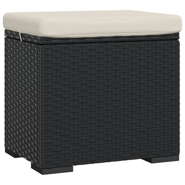 vidaXL ottomaner med hynder 2 stk. 40x30x40 cm polyrattan sort