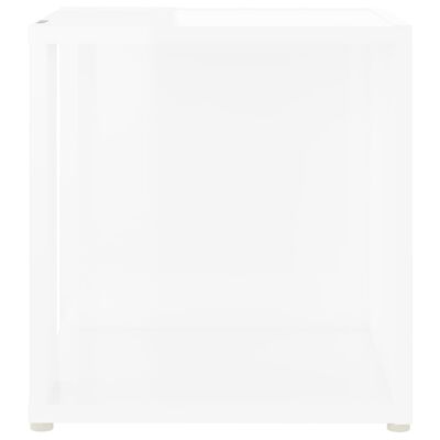 vidaXL sidebord 33x33x34,5 cm spånplade hvid højglans