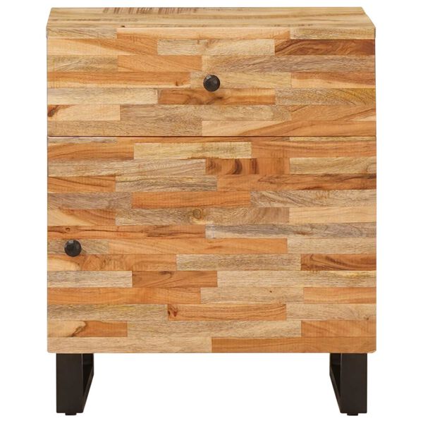 vidaXL Sengekabinett med skuffe Brun 50 x 33 x 60 cm Massivt mangotr&aelig;