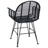 vidaXL Spisestuestol 2 pcs Sort 57 x 54,5 x 85 cm Rattan og Jern