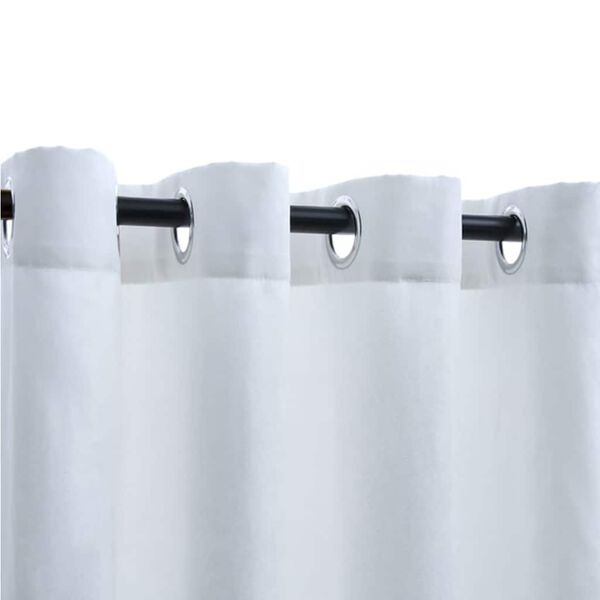vidaXL mørklægningsgardiner 2 stk. med metalringe 140 x 225 cm råhvid
