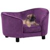 vidaXL hundesofa 69x49x40 cm plys bordeauxfarvet