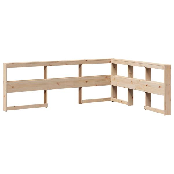 vidaXL bogreol hovedg&aelig;rde L-formet 160 cm massivt fyrretr&aelig;