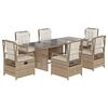 vidaXL spisebordss&aelig;t til haven 7 dele med hynder polyrattan beige