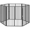 vidaXL Hunded&oslash;r 6 stk. Sort 80 x 100 cm Galvaniseret st&aring;l