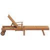 vidaXL Liggestol med pude Brun 195 x 59 x 78,5 cm Massiv Teaktr&aelig;