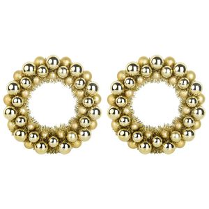 vidaXL Jule Kugle Krans 2 stk. Guld 33 x 33 x 7 cm Polystyren