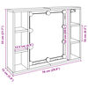 vidaXL spejlskab med LED-lys 76x15x55 cm konstrueret tr&aelig; antikt tr&aelig;