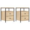 vidaXL sengeborde 2 stk. 44x45x60 cm konstrueret tr&aelig; sonoma-eg
