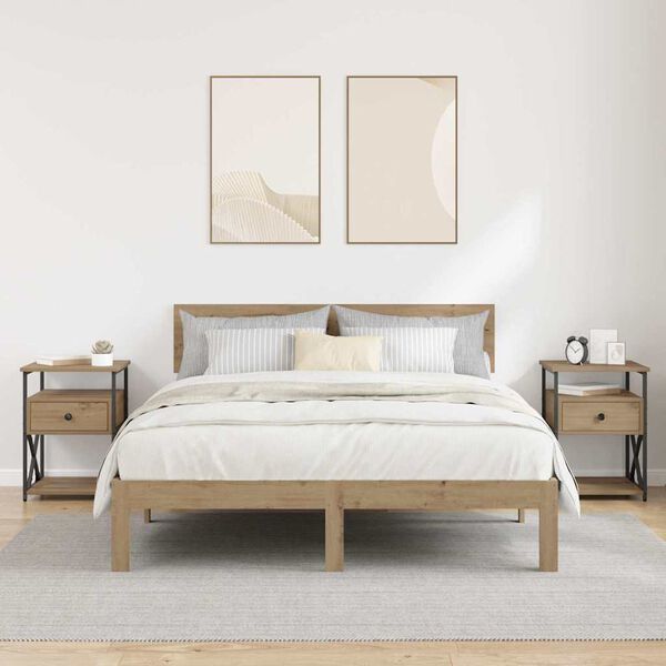 vidaXL Natskab 2 pcs Artisan Egetr&aelig; 40 x 42 x 55 cm Konstrueret tr&aelig;