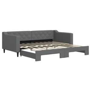 vidaXL daybed med udtr&aelig;k 90x190 cm stof m&oslash;rkegr&aring;