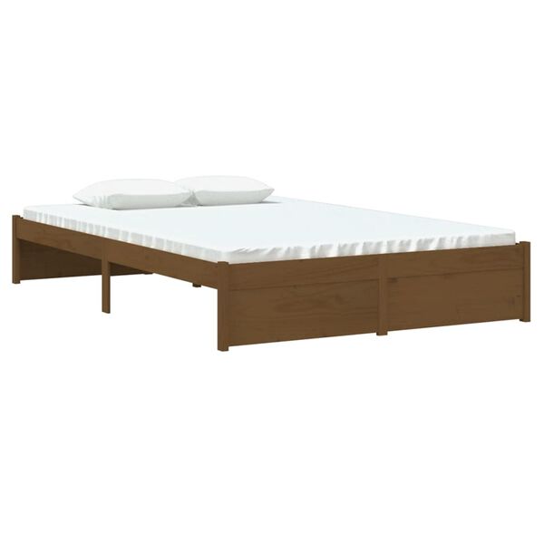 vidaXL sengeramme 120x190 cm Small Double massivt tr&aelig; gyldenbrun