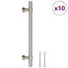 vidaXL skabsh&aring;ndtag 10 stk. 128 mm rustfrit st&aring;l s&oslash;lvfarvet