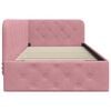 vidaXL Hjørnesengramme med hovedgærde Lyserød 90 x 190 cm Fløjl