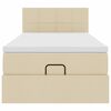 vidaXL ottoman seng med madras 90x200 cm stof cremefarvet