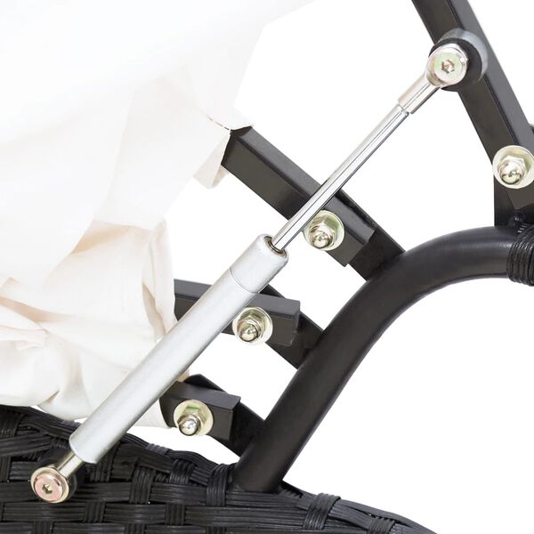 vidaXL solseng med baldakin polyrattan sort