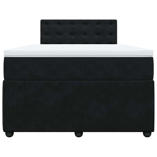 vidaXL kontinentalseng med madras 120x190 cm velour sort