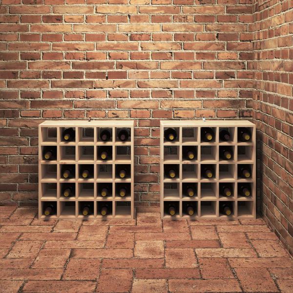 vidaXL Vinfad 2 pcs Naturfarvet 56 x 25 x 56 cm Massiv fyrretr&aelig;