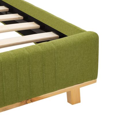 vidaXL sengestel med LED 160 x 200 cm stof grøn