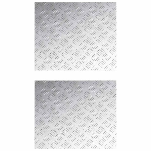 vidaXL Trappe Tread Rektangul&aelig;r 2 pcs S&oslash;lv 60 x 50 cm Aluminium