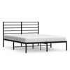 vidaXL sengeramme med sengegavl 135x190 cm metal sort