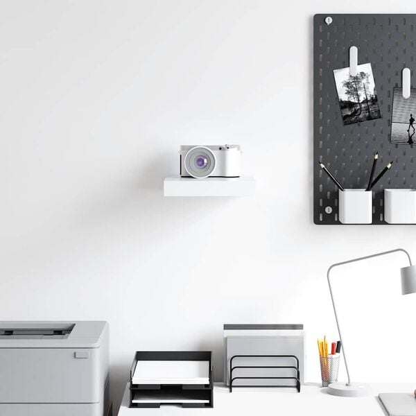 vidaXL v&aelig;ghylde 23x23,5x3,8 cm MDF hvid