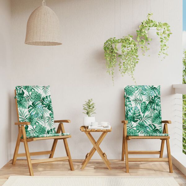 vidaXL positionsstole med hynder 2 stk. massivt teaktræ