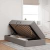 vidaXL Seng med opbevaring og madras Gr&aring;brun 90 x 200 cm Polyester