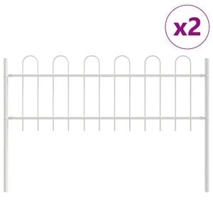 vidaXL Havehegn BOXTEL 2 stk. 3,4 x 0,6 m Pulverlakeret st&aring;l Hvid