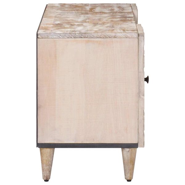 vidaXL TV-skab med opbevaring Hvid 105 x 33,5 x 46 cm Massivt mangotr&aelig;
