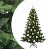 vidaXL Kunstigt juletr&aelig; med julekugle 120 cm 150 LED'er Varm hvid