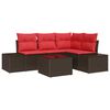 vidaXL Havesofa S&aelig;t 5 stk. Brun polyrattan
