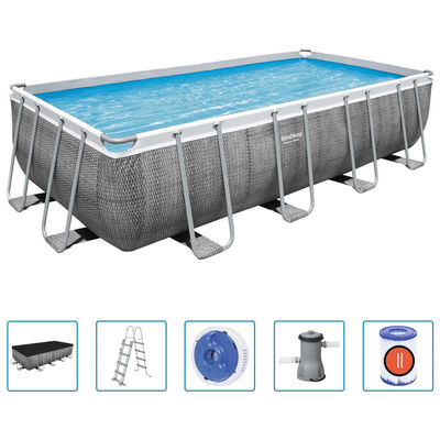 Bestway Power Steel swimmingpool 488x244x122 cm rektangulær