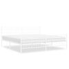 vidaXL sengeramme med sengegavl og fodg&aelig;rde 193x203 cm metal hvid