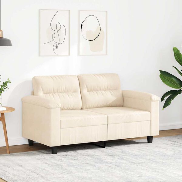 vidaXL 2-personers sofa 120 cm mikrofiberstof beige