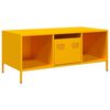 vidaXL sofabord 101,5x50x43,5 cm koldvalset st&aring;l sennepsgul