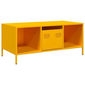 vidaXL sofabord 101,5x50x43,5 cm koldvalset st&aring;l sennepsgul