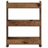 vidaXL Kabinet med hjul Gammelt træ 60 x 22 x 79 cm Konstrueret træ