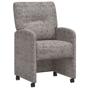 vidaXL Spisebordsstole med hjul 2 stk. Faux suede l&aelig;der Lysegr&aring;