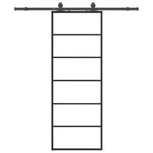 vidaXL skyded&oslash;r med hardwares&aelig;t 76x205 cm ESG glas sort