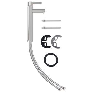 vidaXL blandingsbatteri til badeværelse 12x30 cm sølvfarvet