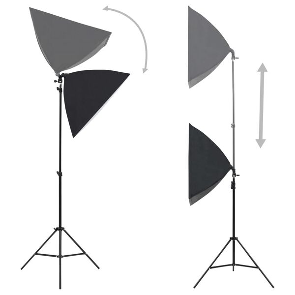 vidaXL fotostudies&aelig;t med softbox-lamper + baggrund og reflektor