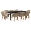 vidaXL Have Spisebordss&aelig;t 9 stk. Beige polyrattan