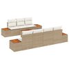 vidaXL Havesofa S&aelig;t med pude 8 pcs Beige Poly rattan