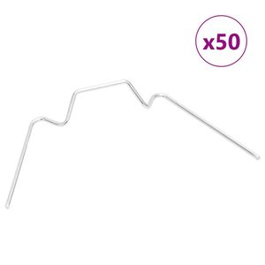 vidaXL glasclips/flueben til drivhus 50 stk. W-type galvaniseret st&aring;l