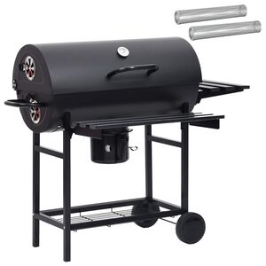 vidaXL T&oslash;ndegrill med hjul og hylder 3 stk. 115 x 85 x 95 cm Metal