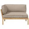 vidaXL Sofa S&aelig;t med pude Gr&aring;brun 133 x 92 x 69 cm Massivt Akacietr&aelig;