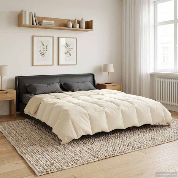 vidaXL Hel&aring;rs dyne Quilting Creme 220 x 240 cm Mikrofiber